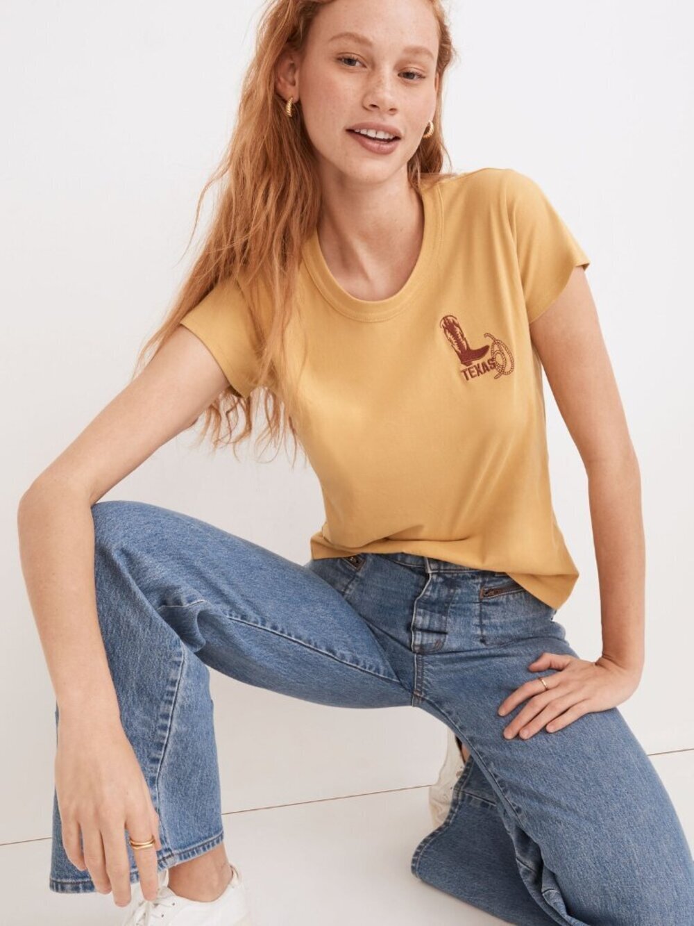 MADEWELL x Made Some Souvenirs Texas Embroidered Perfect Vintage T-Shirt, Size M